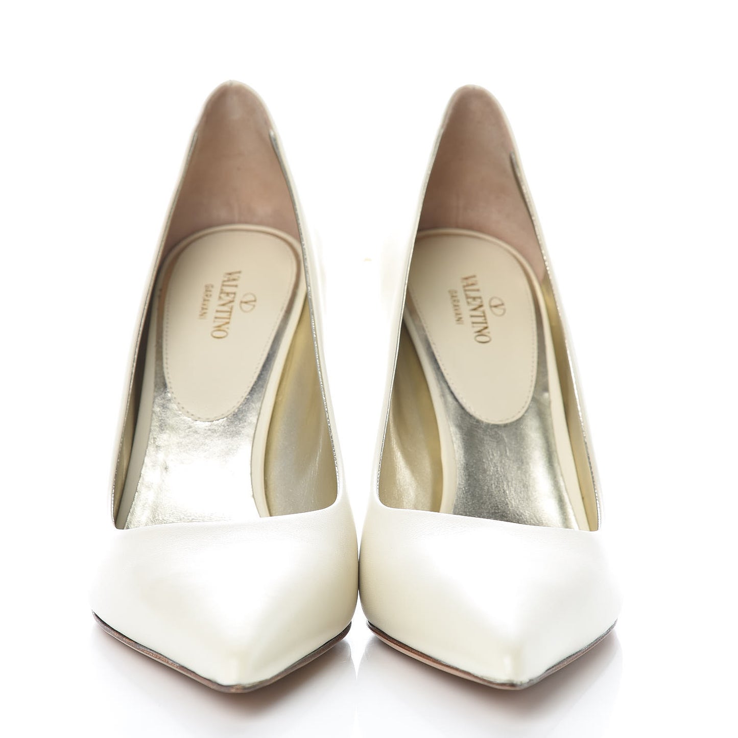 Nappa Rockstud Jaw Stud 100mm Pumps 38.5 Ivory