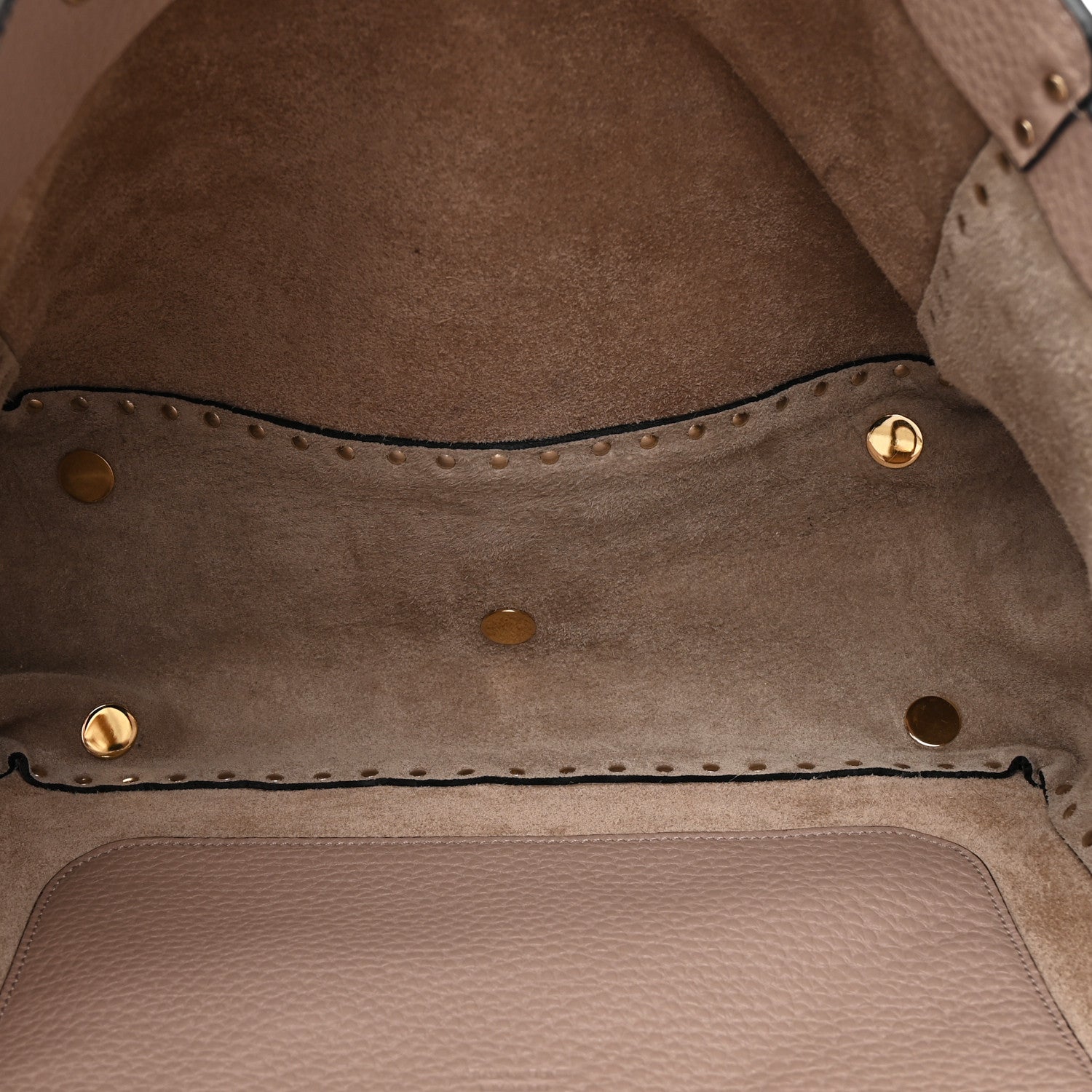 Valentino Garavani Pebbled Calfskin Medium Rockstud Tote Poudre 5 of 10