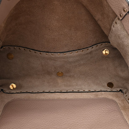 Valentino Garavani Pebbled Calfskin Medium Rockstud Tote Poudre 5 of 10
