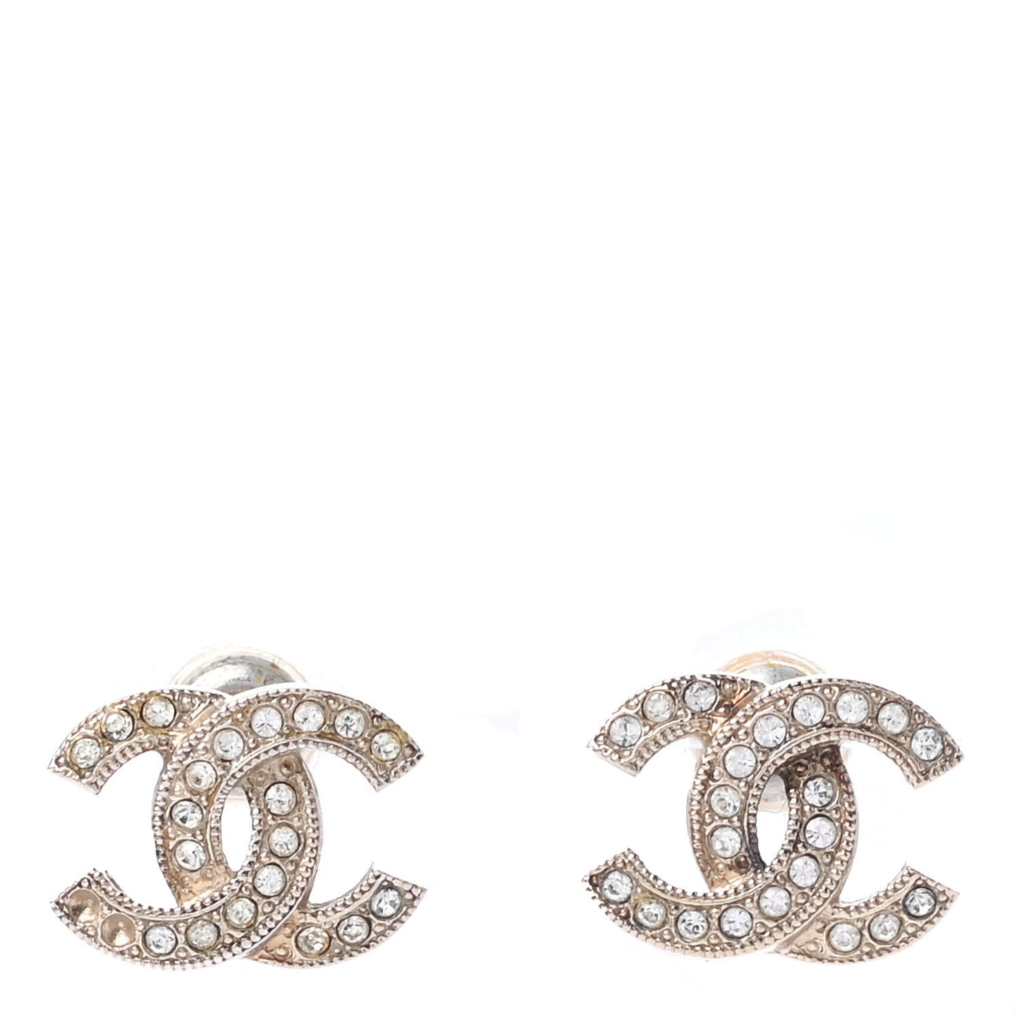 Crystal CC Earrings Light Gold
