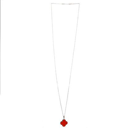 Van Cleef & Arpels 18K Yellow Gold Carnelian Magic Alhambra Long Necklace 3 of 5