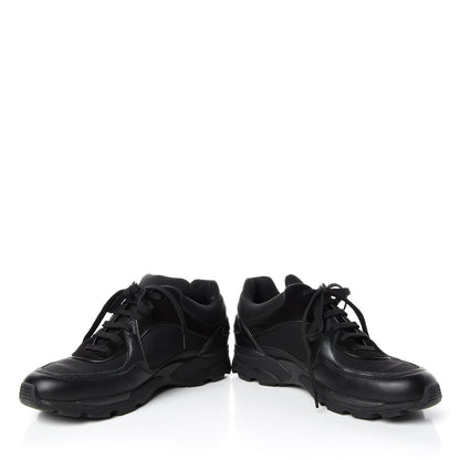 Chanel Toile Suede Calfskin CC Sneakers 37.5 Black 5 of 9
