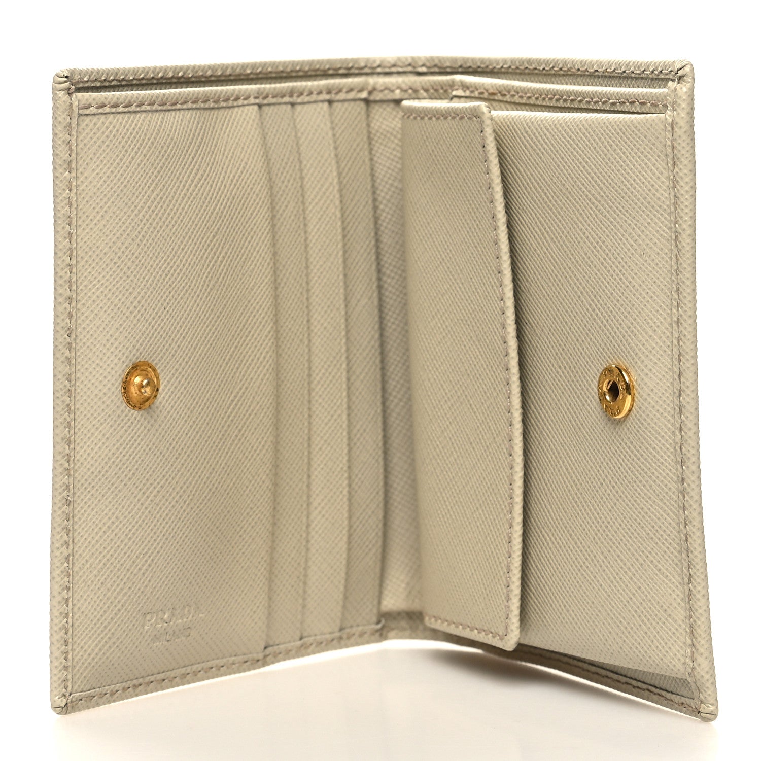 Prada Saffiano Metal Bi-Fold Wallet Cera 5 of 8