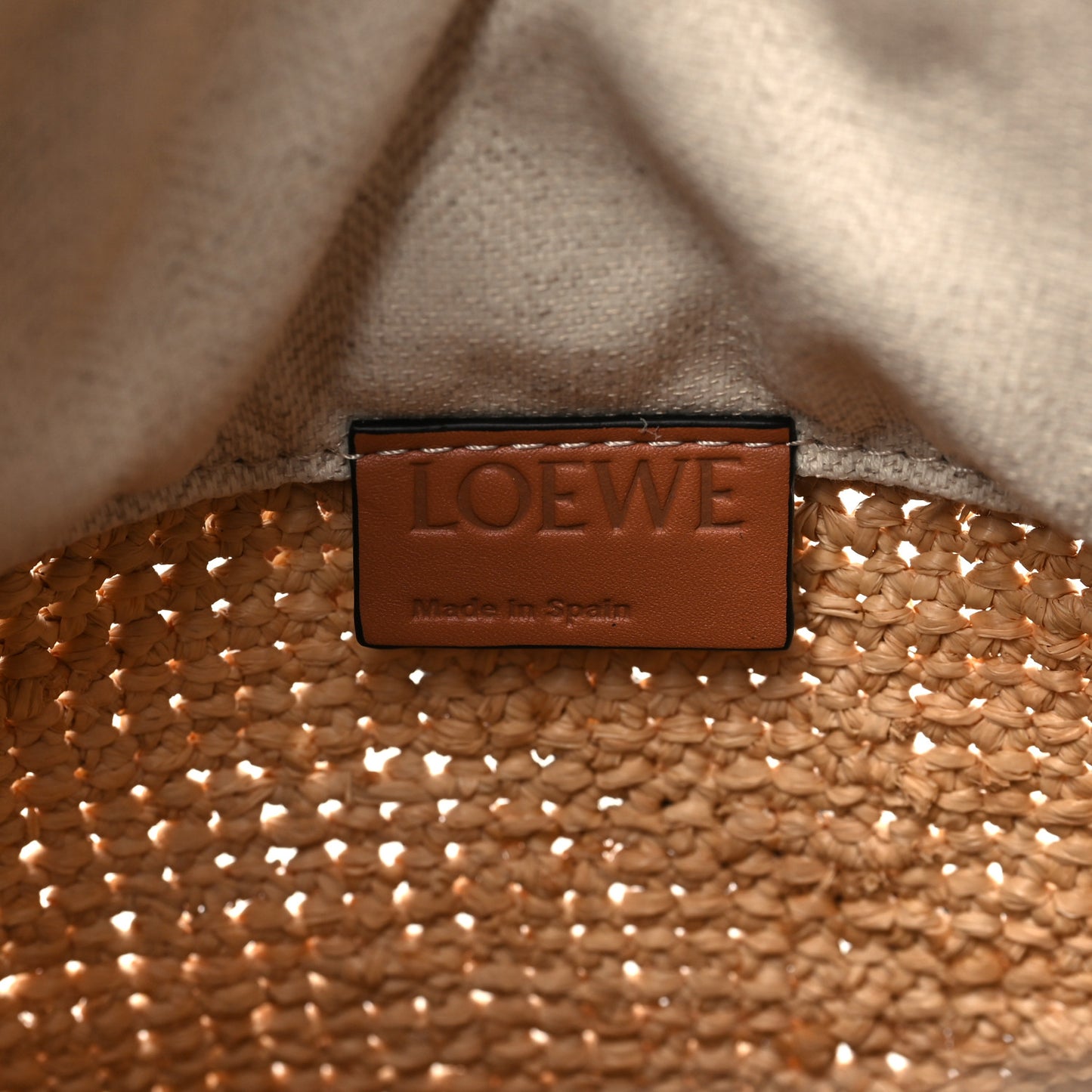 Calfskin Raffia Anagram Paulas Ibiza Pochette Bag Natural Tan