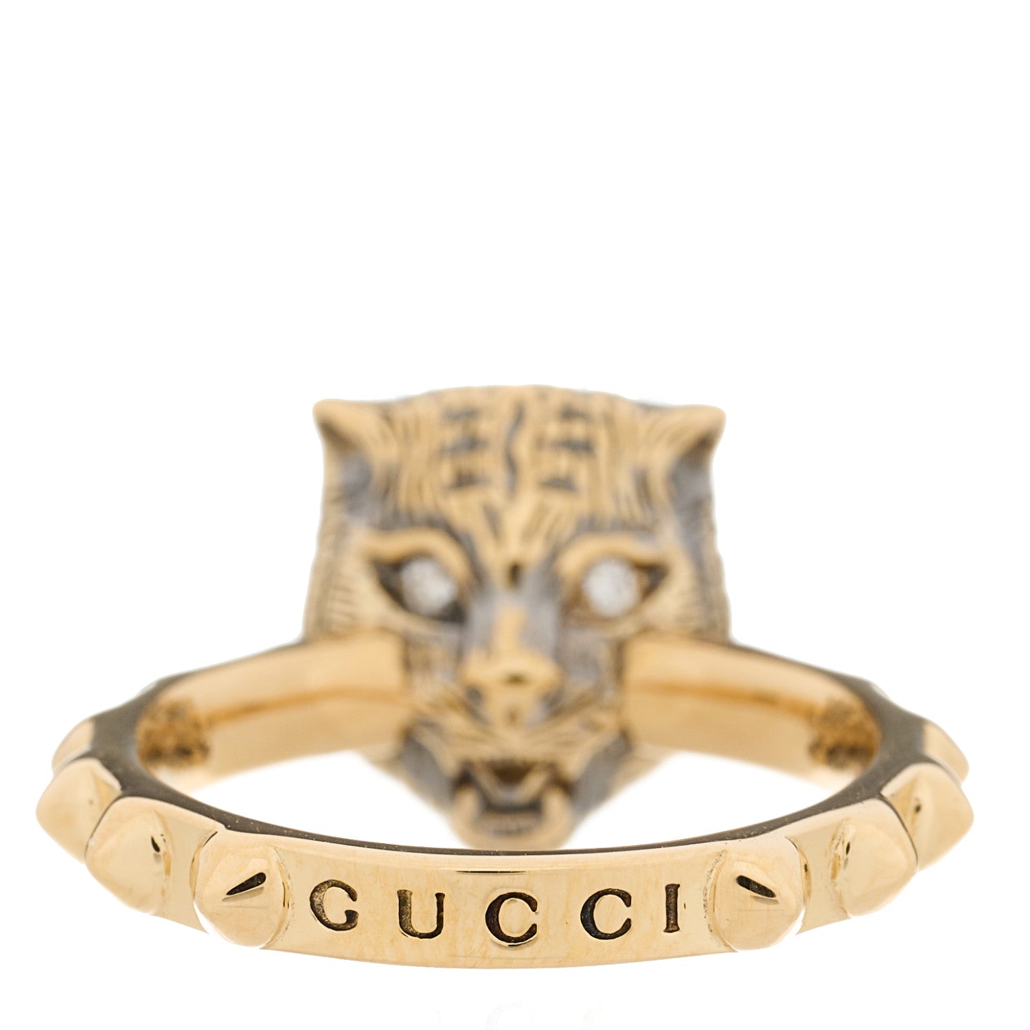 Gucci 18K Yellow Gold Pink Tourmaline Le Marché Des Merveilles Feline Ring 47 4 4 of 9