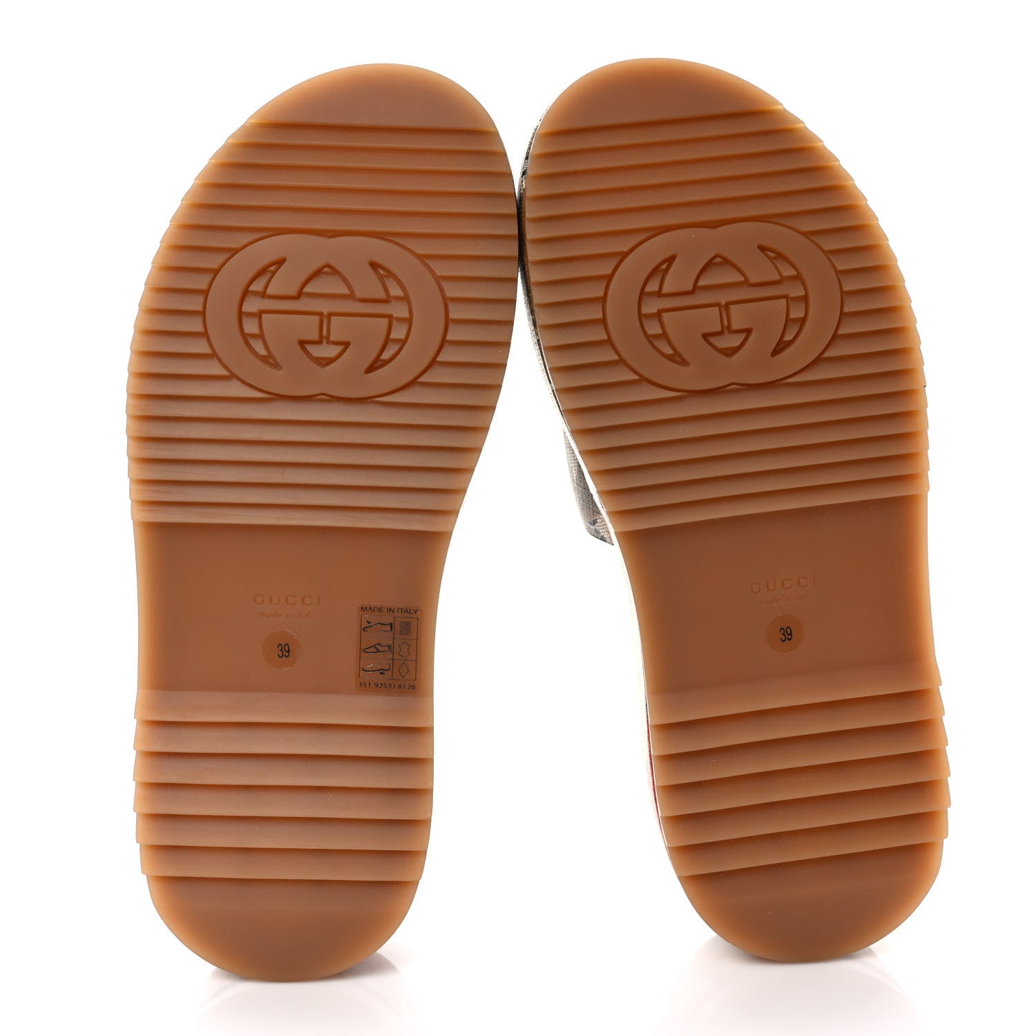 Gucci GG Supreme Monogram Water Flora Angelina Platform Slide Sandals 39 Beige Blue Multicolor 5 of 8