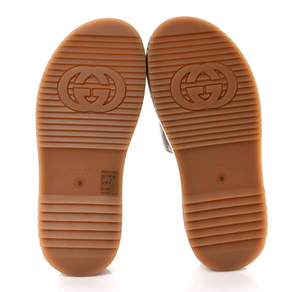 Gucci GG Supreme Monogram Water Flora Angelina Platform Slide Sandals 39 Beige Blue Multicolor 5 of 8