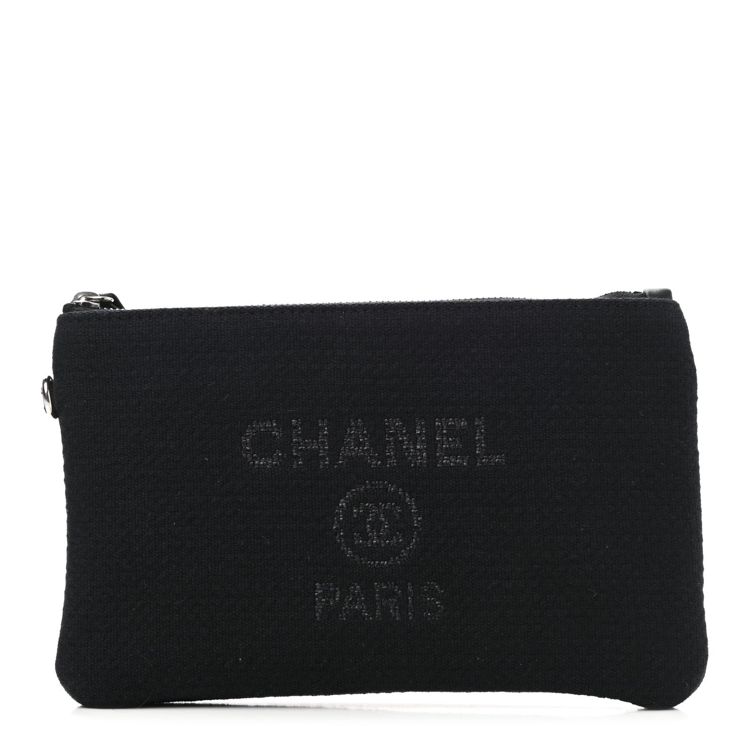 Chanel Mixed Fibers Small Deauville Pouch Black 1 of 5