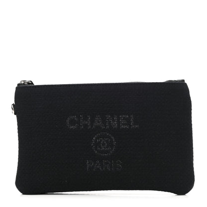 Chanel Mixed Fibers Small Deauville Pouch Black 1 of 5