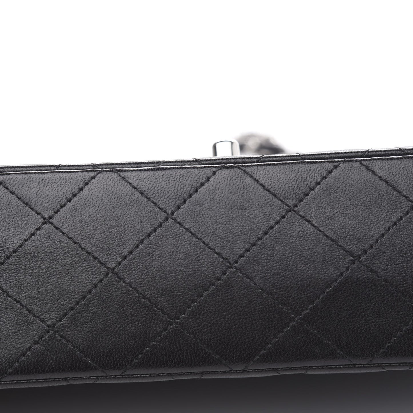 Lambskin Quilted Medium Double Flap Black