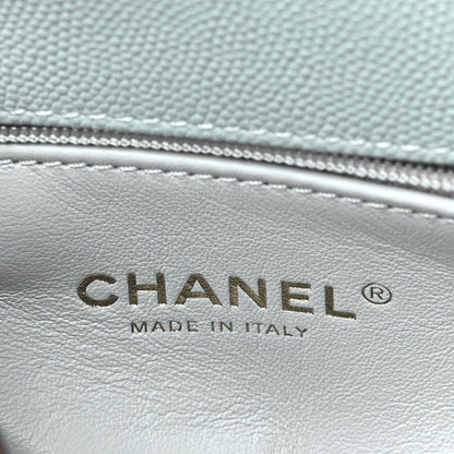 Chanel Caviar Quilted Mini Coco Handle Flap Light Blue 6 of 11