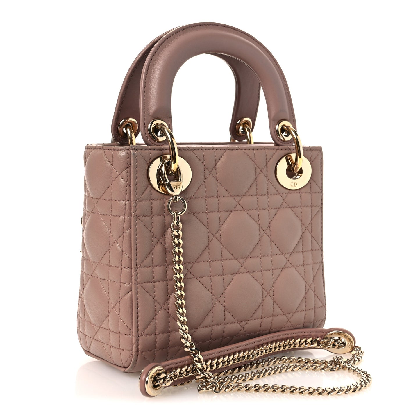 Lambskin Cannage Mini Lady Dior Blush