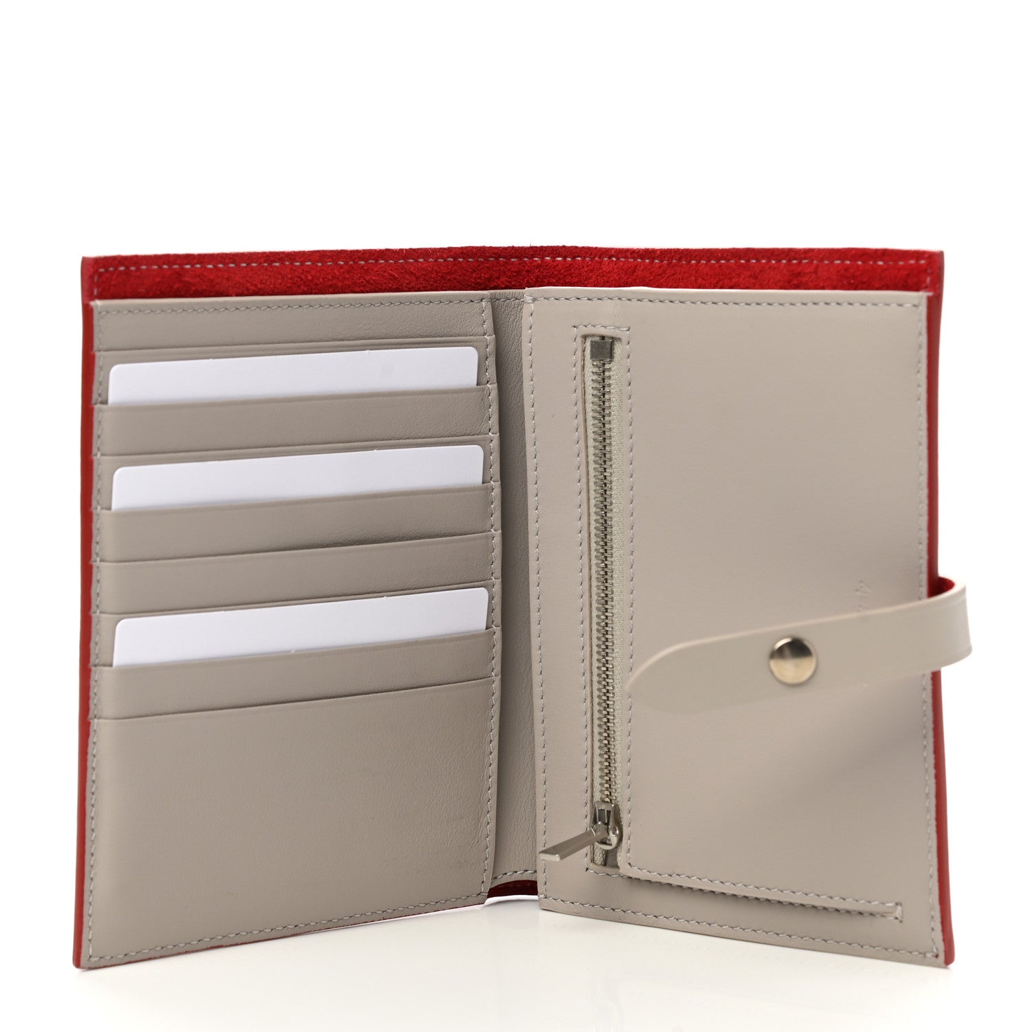Celine Grained Calfskin Medium Multifunction Strap Wallet Pop Red 5 of 8
