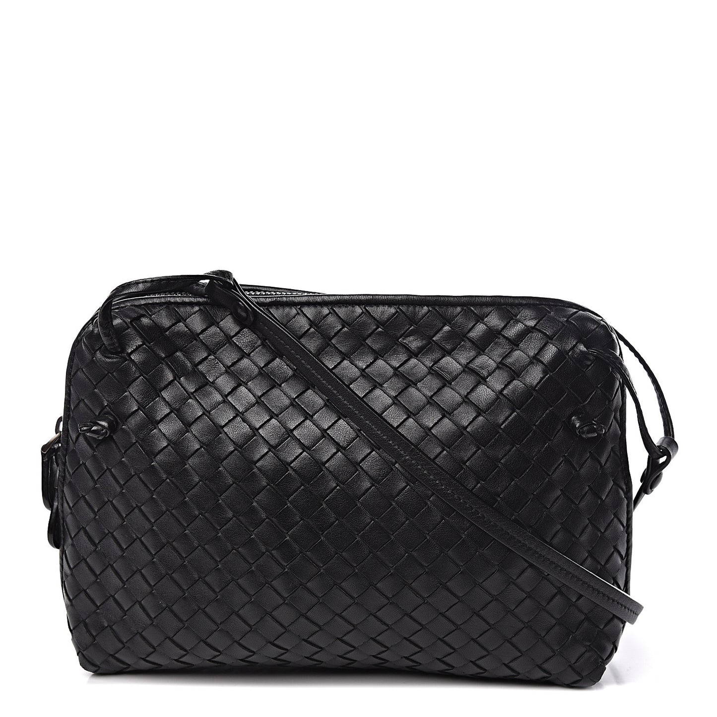 Nappa Intrecciato Pillow Crossbody Messenger Black