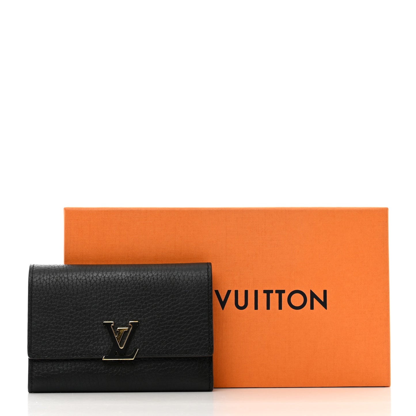 Taurillon Capucines Compact Wallet Black