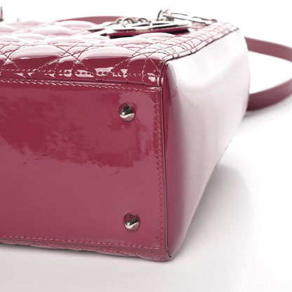 Christian Dior Patent Cannage Medium Lady Dior Dark Pink 6 of 14
