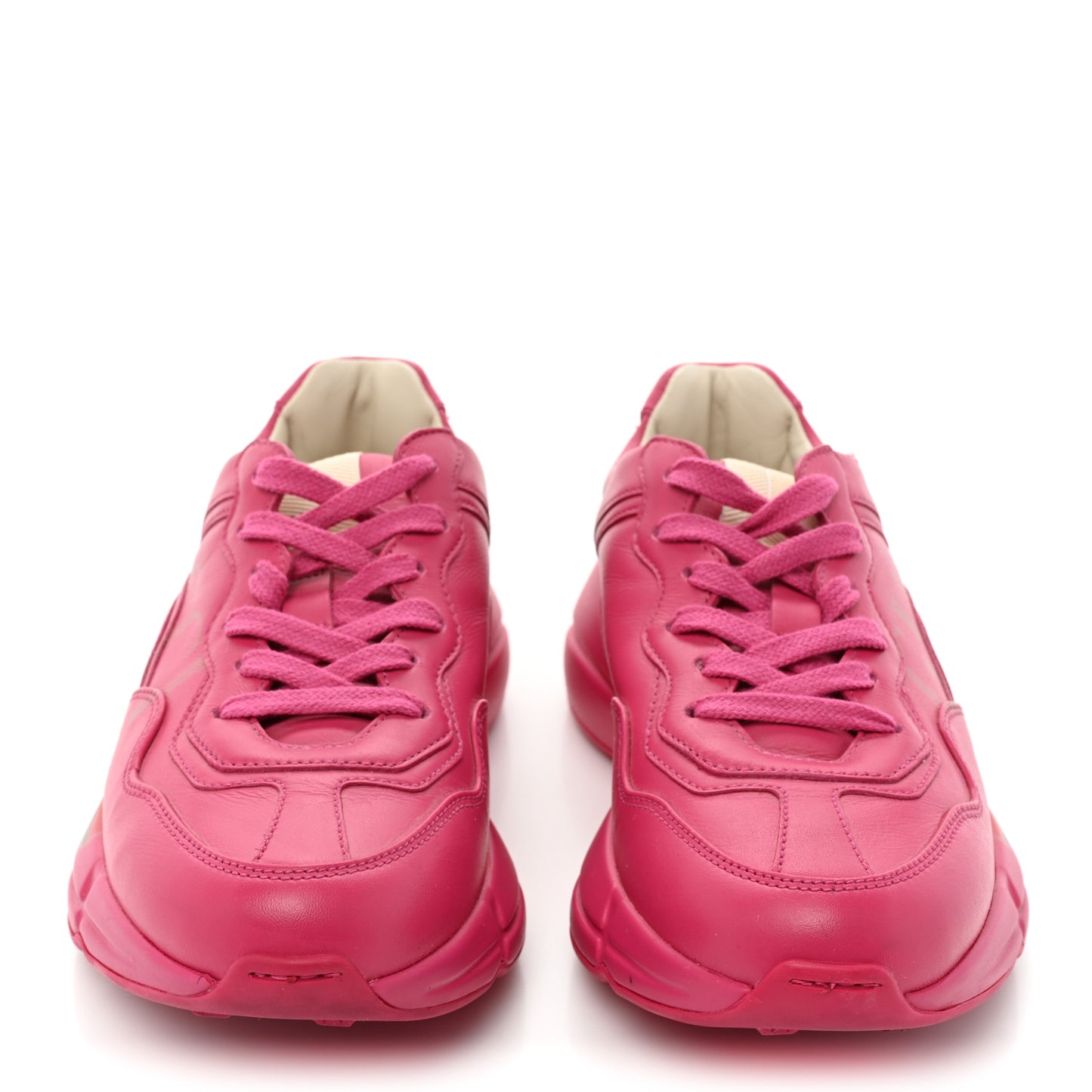 Calfskin Logo Womens Rhyton Sneakers 35 Box Pink