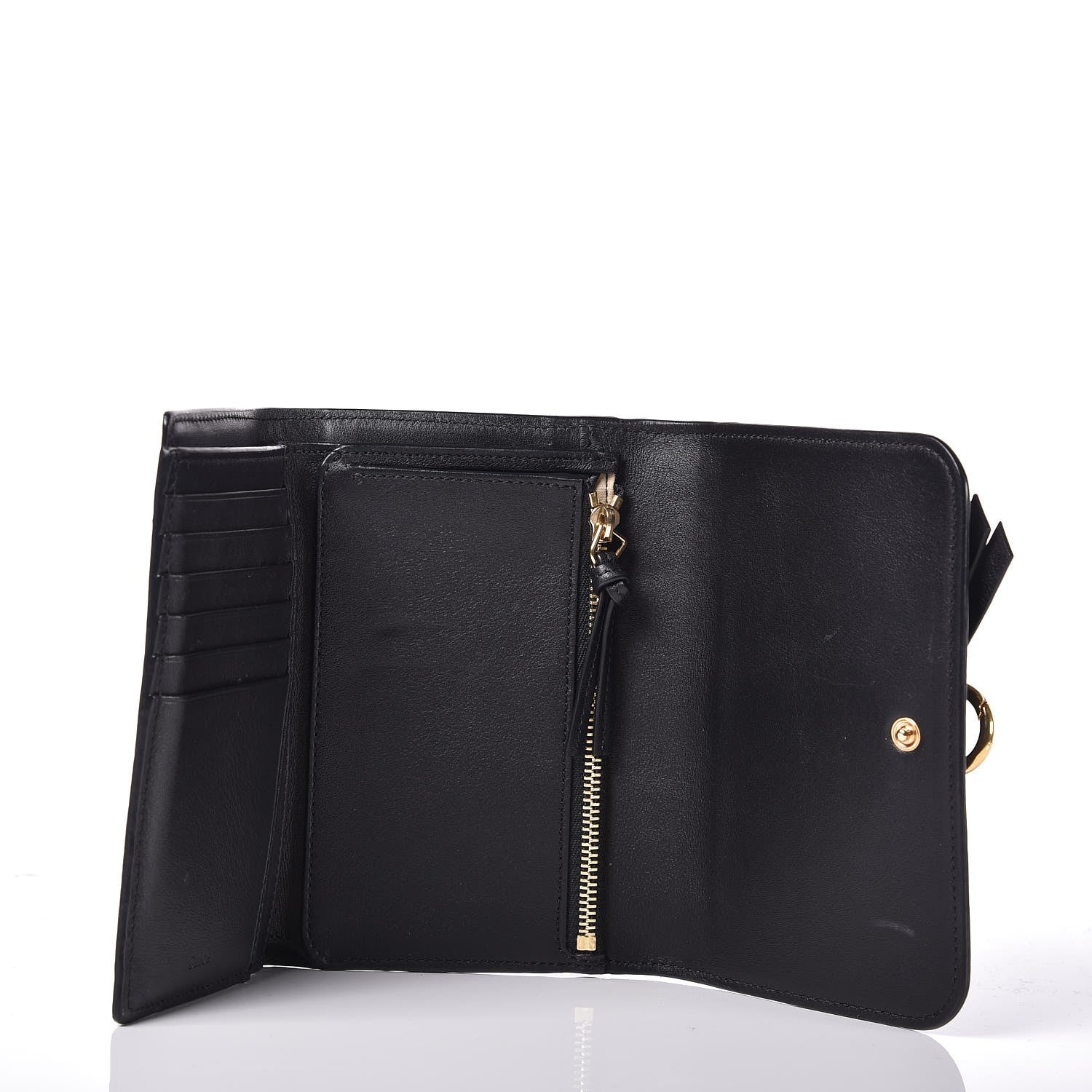 Chloe Grained Calfskin Alphabet Compact Wallet Black 5 of 7