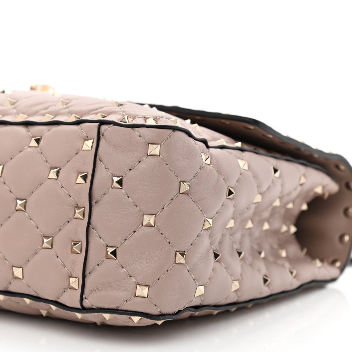 Nappa Large Rockstud Spike Shoulder Bag Poudre