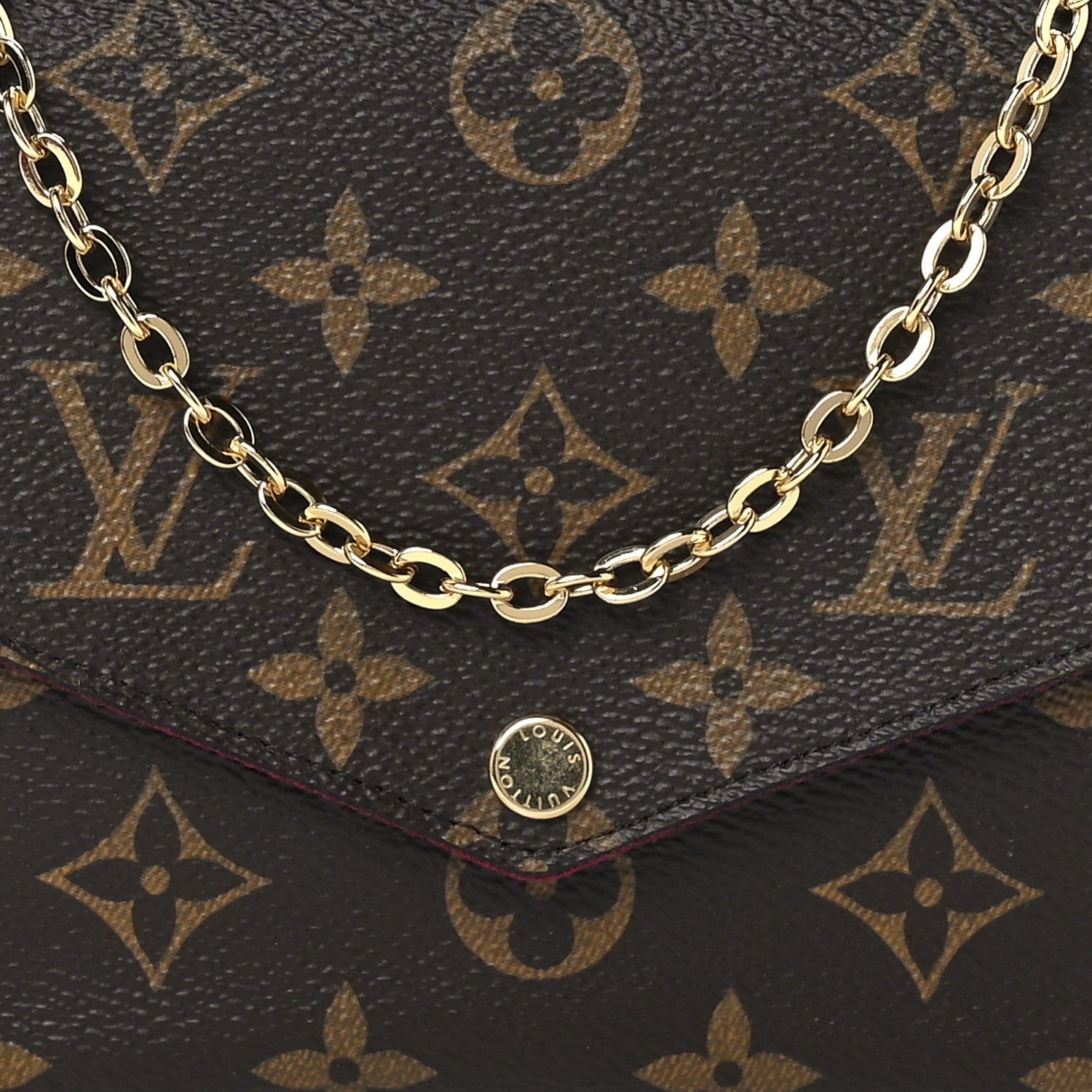 Louis Vuitton Monogram Pochette Felicie Chain Wallet Fuchsia 9 of 12