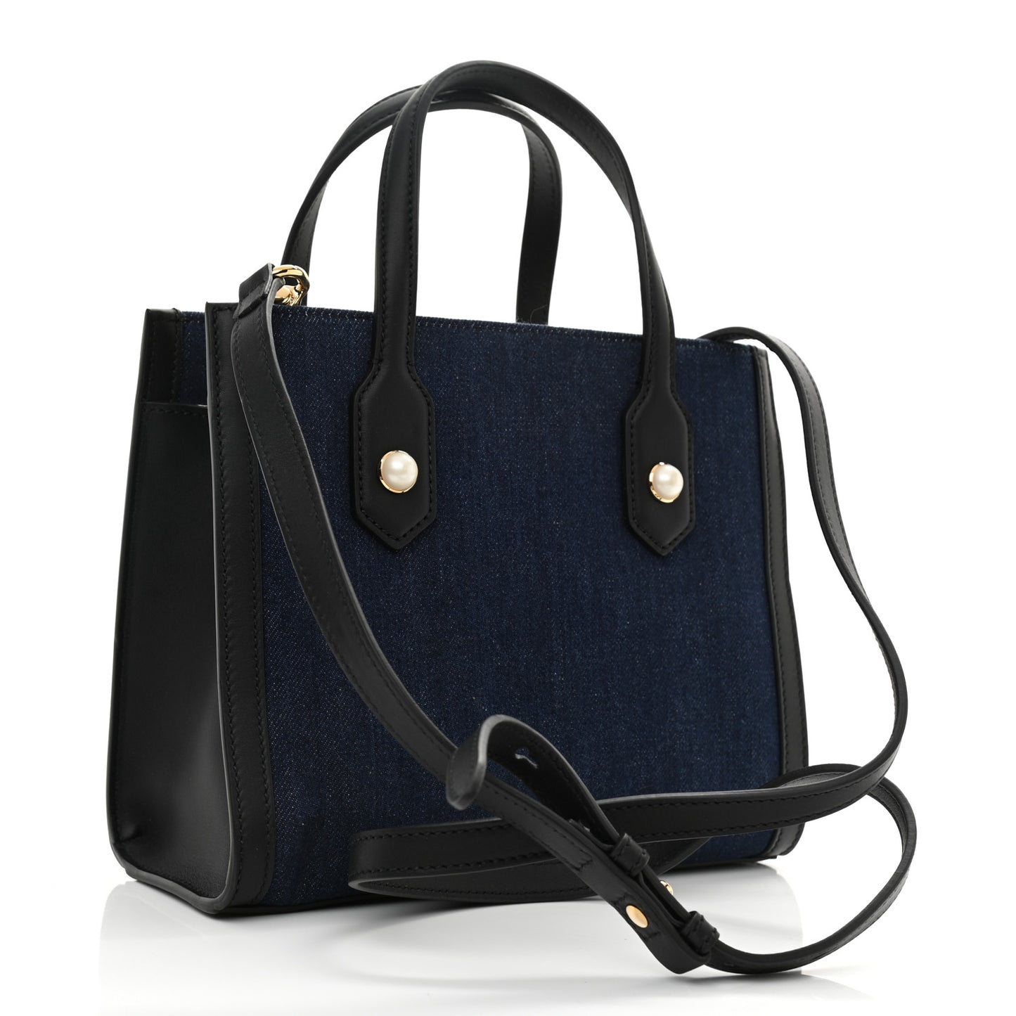 Denim Embroidered Tiger Tote Blue Multicolor