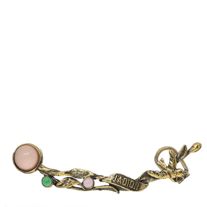 Christian Dior Metal Resin J'Adior Climber Earring Aged Gold 1 of 6