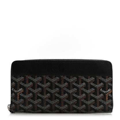 Goyard Goyardine Matignon Zip Around GM Wallet Black 1 of 12