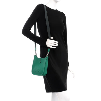 Hermes Taurillon Clemence Amazone Evelyne TPM Vert Vertigo 2 of 8