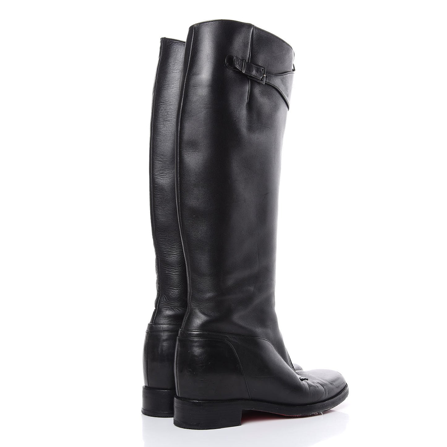 Matte Calfskin Foresta Knee High Wedge Boots 37.5 Black