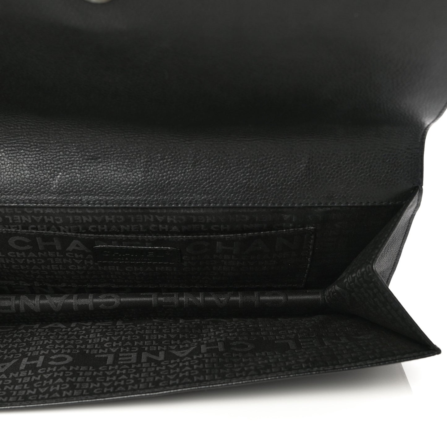 Caviar Double Pocket Flap Bag Black