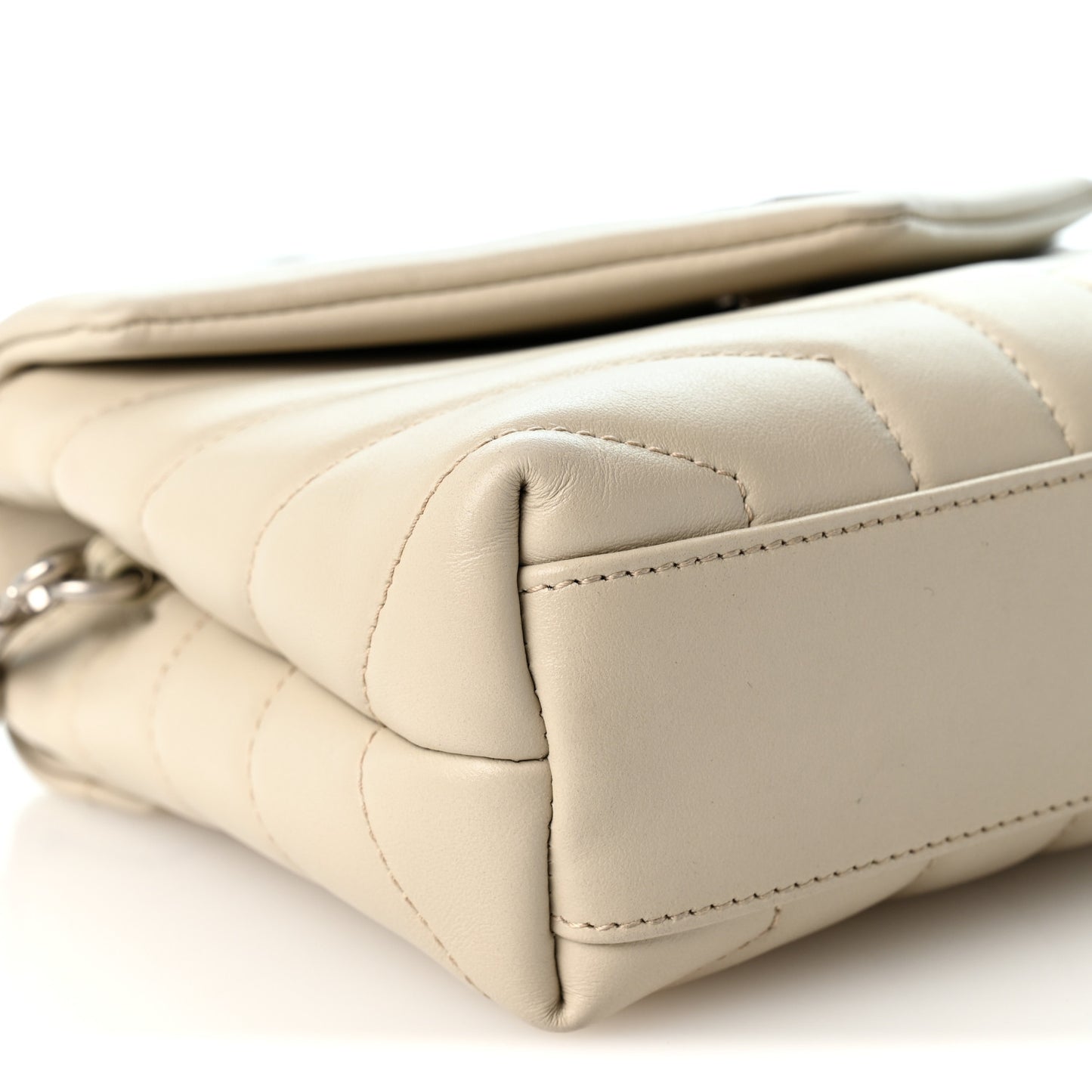 Calfskin Y Quilted Monogram Toy Loulou Crossbody Bag Blanc Vintage