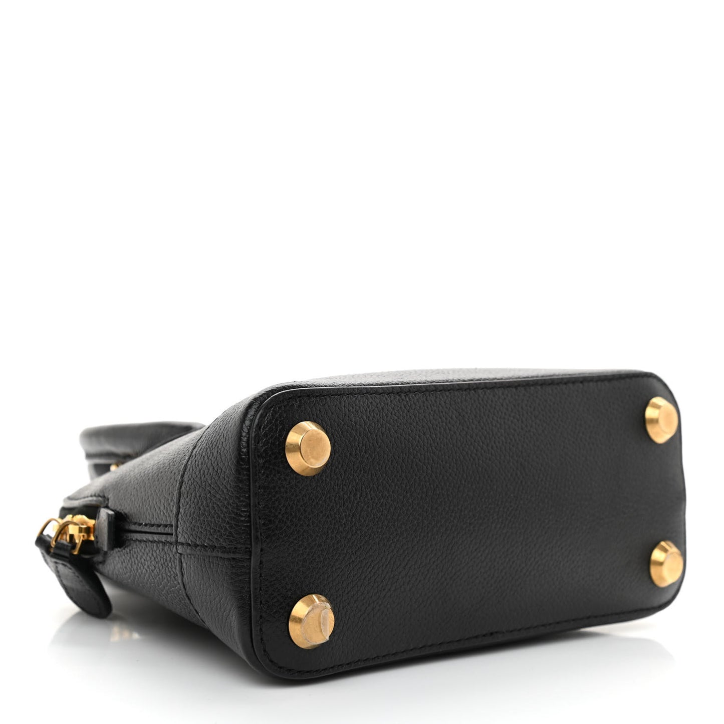 Grained Calfskin XXS Ville Top Handle Bag Black