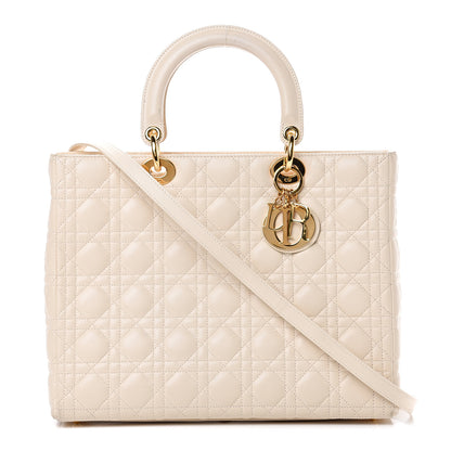 Christian Dior Lambskin Cannage Large Lady Dior Light Beige 1 of 21