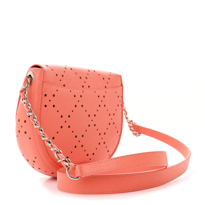 Chanel Caviar Perforated Messenger Bag Coral 3 of 11