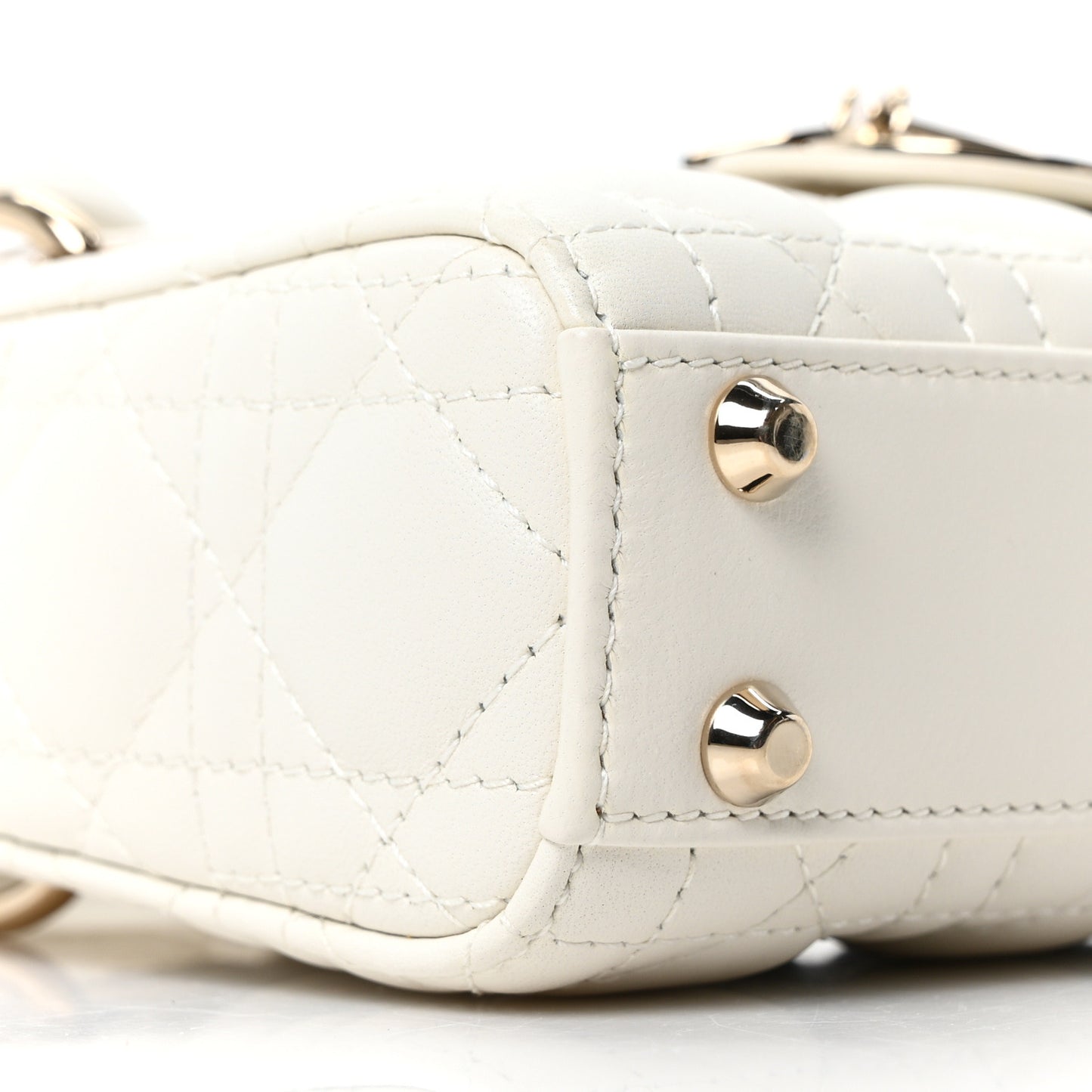 Lambskin Cannage Micro Lady Dior Latte