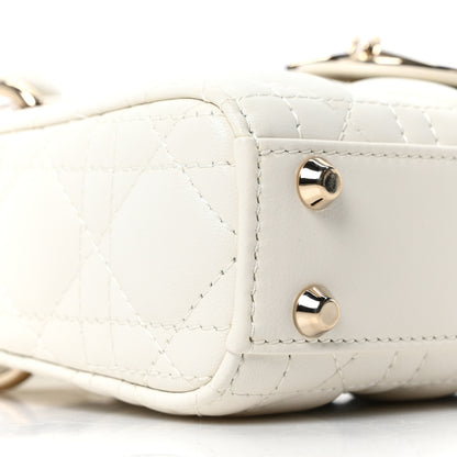Christian Dior Lambskin Cannage Micro Lady Dior Latte 9 of 10