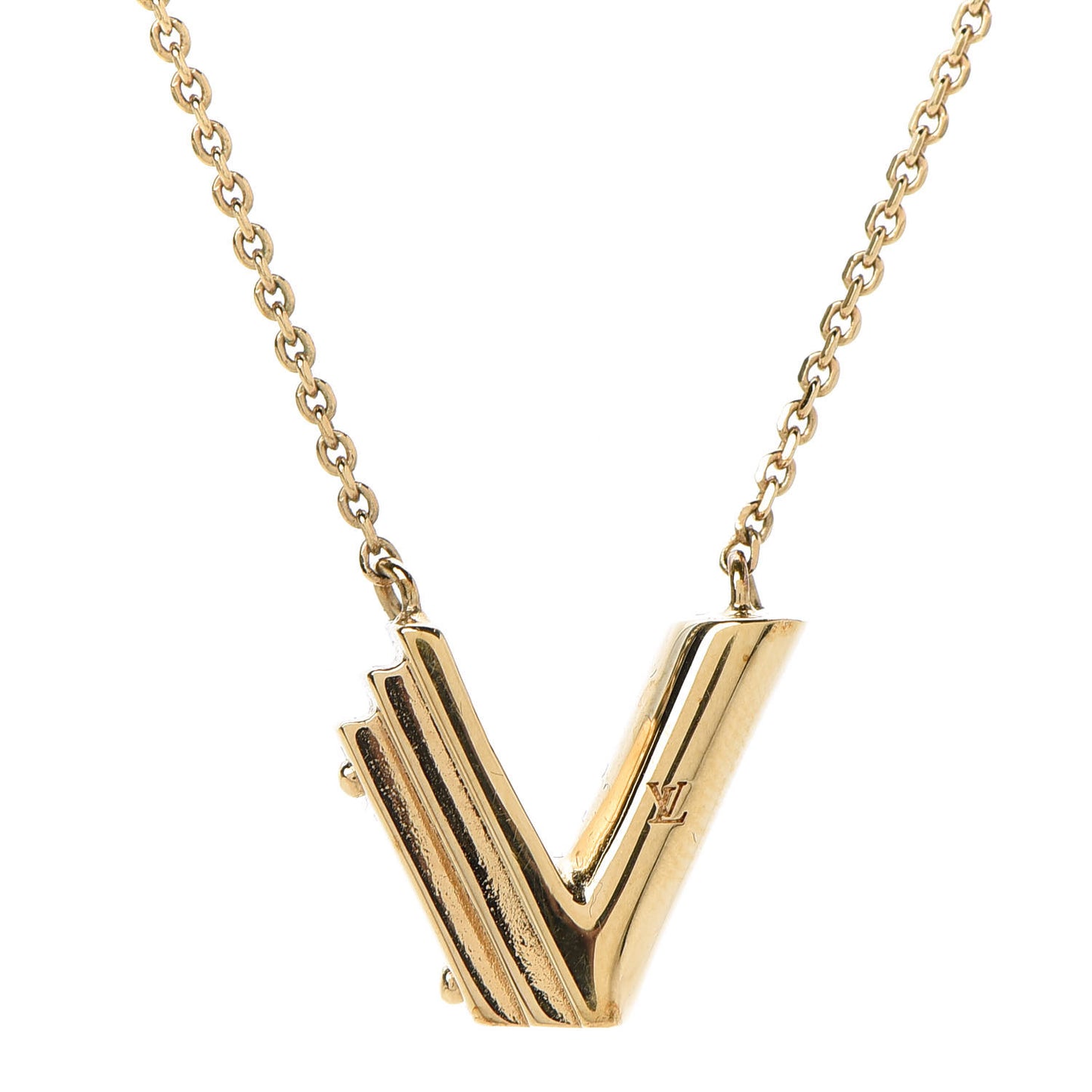 LV And Me Letter V Necklace Gold