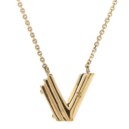 Louis Vuitton LV And Me Letter V Necklace Gold 4 of 7