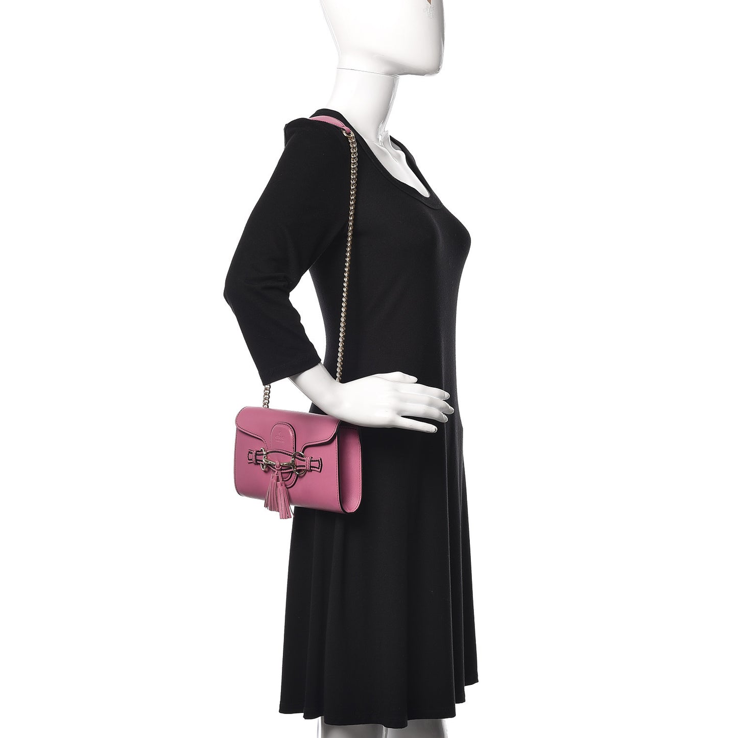 Smooth Calfskin Small Emily Chain Shoulder Bag Pink