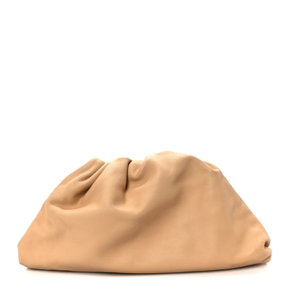 Bottega Veneta Smooth Butter Calf The Pouch Oversized Clutch Almond 1 of 11
