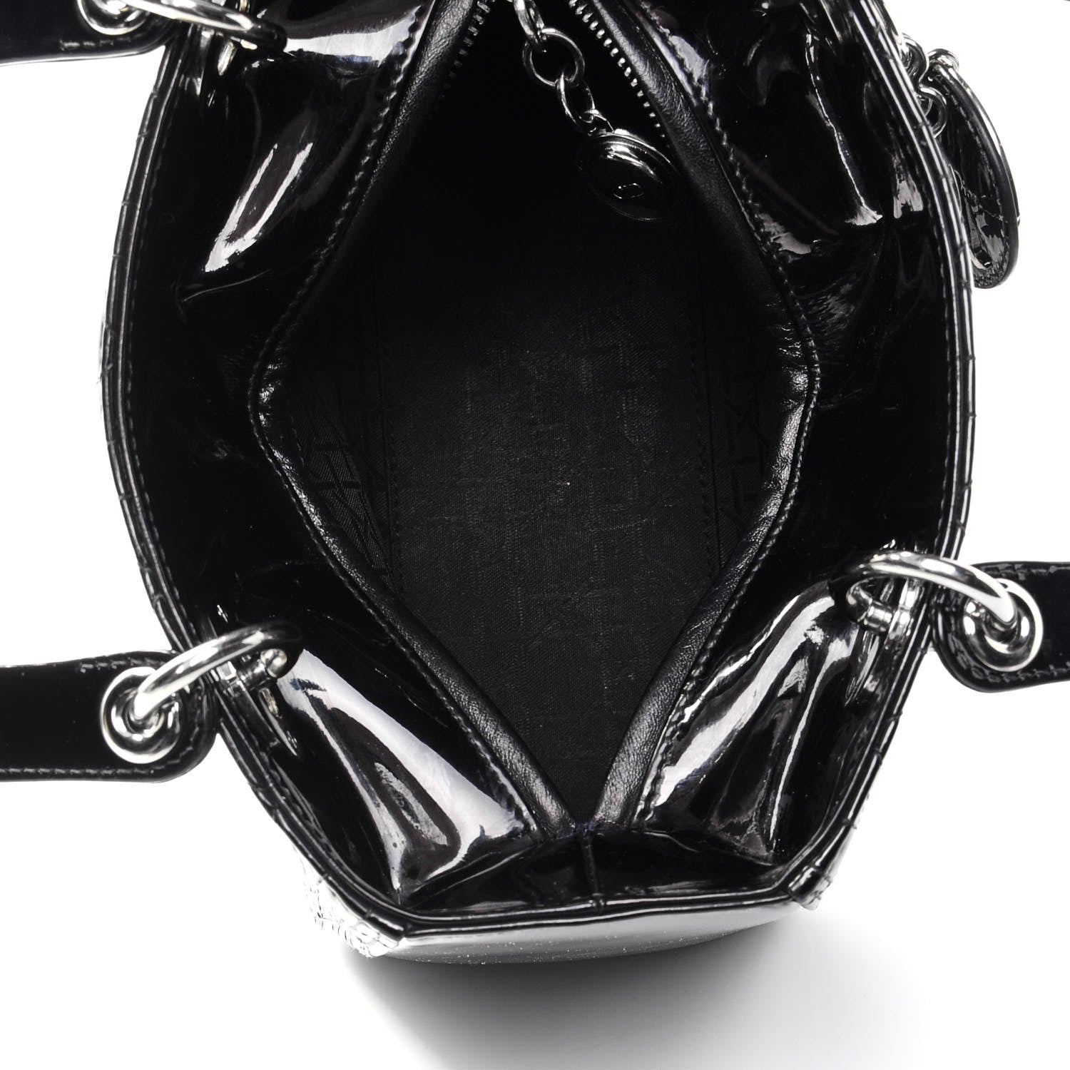 Christian Dior Patent Cannage Medium Lady Dior Black 5 of 10