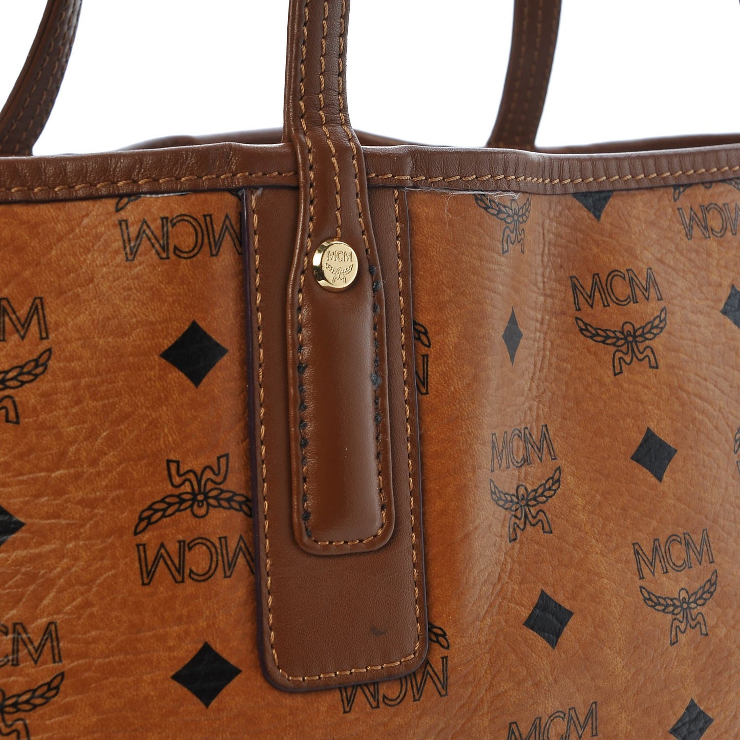 Visetos Medium Liz Reversible Shopper Tote Cognac