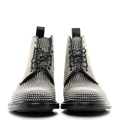 Saint Laurent Calfskin Mens Studded Lace Up Boots 41.5 Black 2 of 9