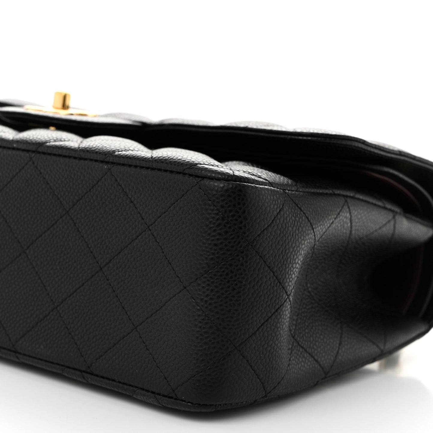 Caviar Quilted Jumbo Double Flap Black