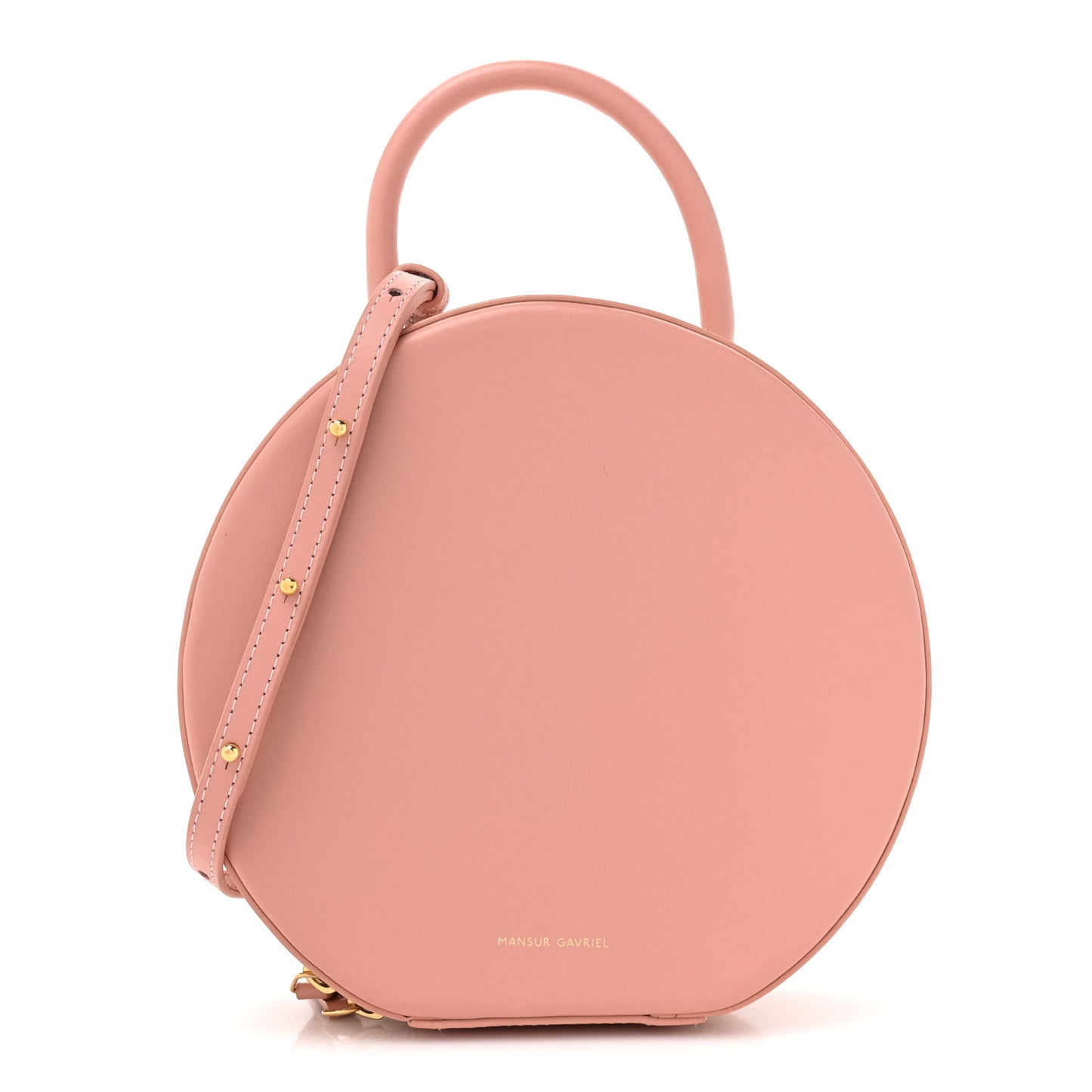 Calfskin Circle Crossbody Bag Light Pink