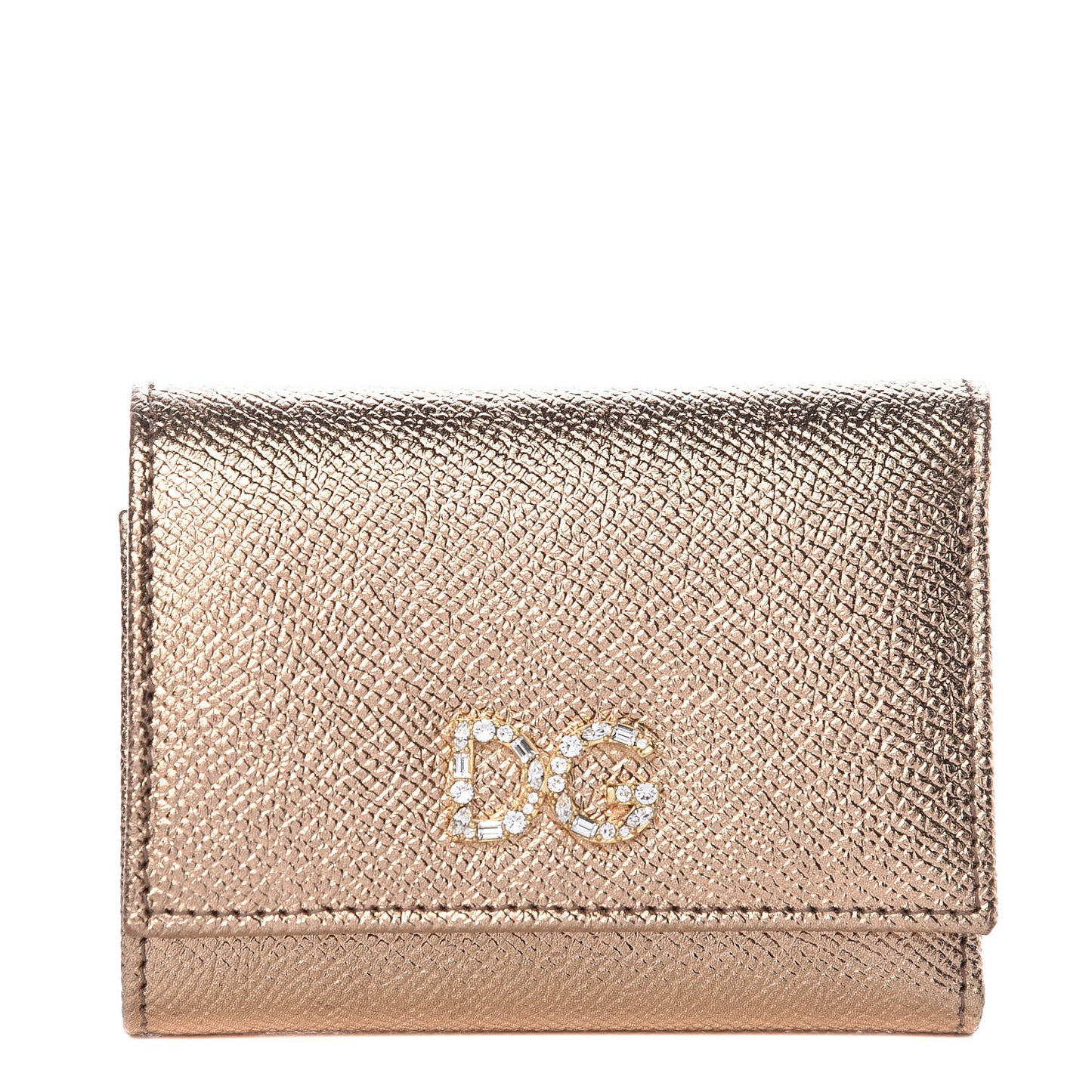 Laminato Dauphine French Flap Wallet Oro Antico
