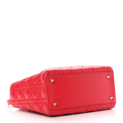 Christian Dior Lambskin Cannage Medium Lady Dior Red 3 of 12