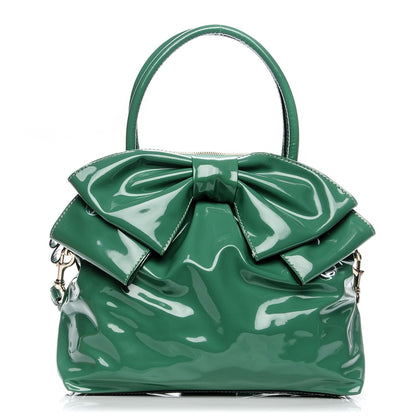 Valentino Garavani Patent Lacca Bow Dome Tote Green 1 of 6