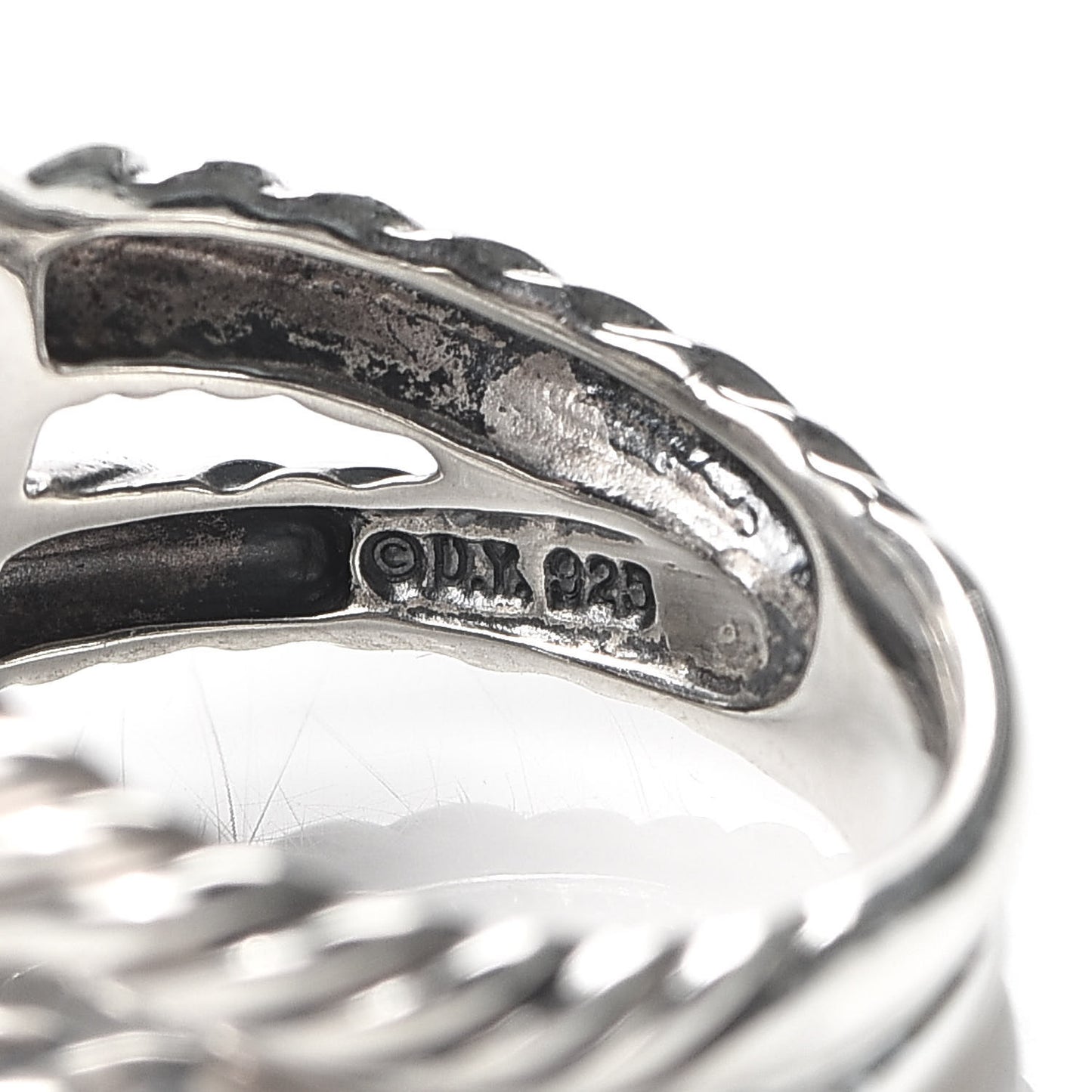 Sterling Silver Diamond 11mm Albion Pave Ring 52 6