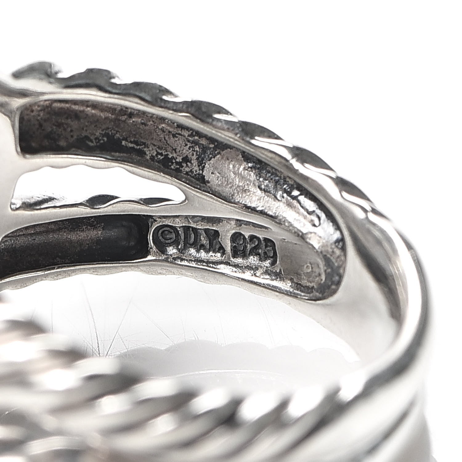 David Yurman Sterling Silver Diamond 11mm Albion Pave Ring 52 6 4 of 4